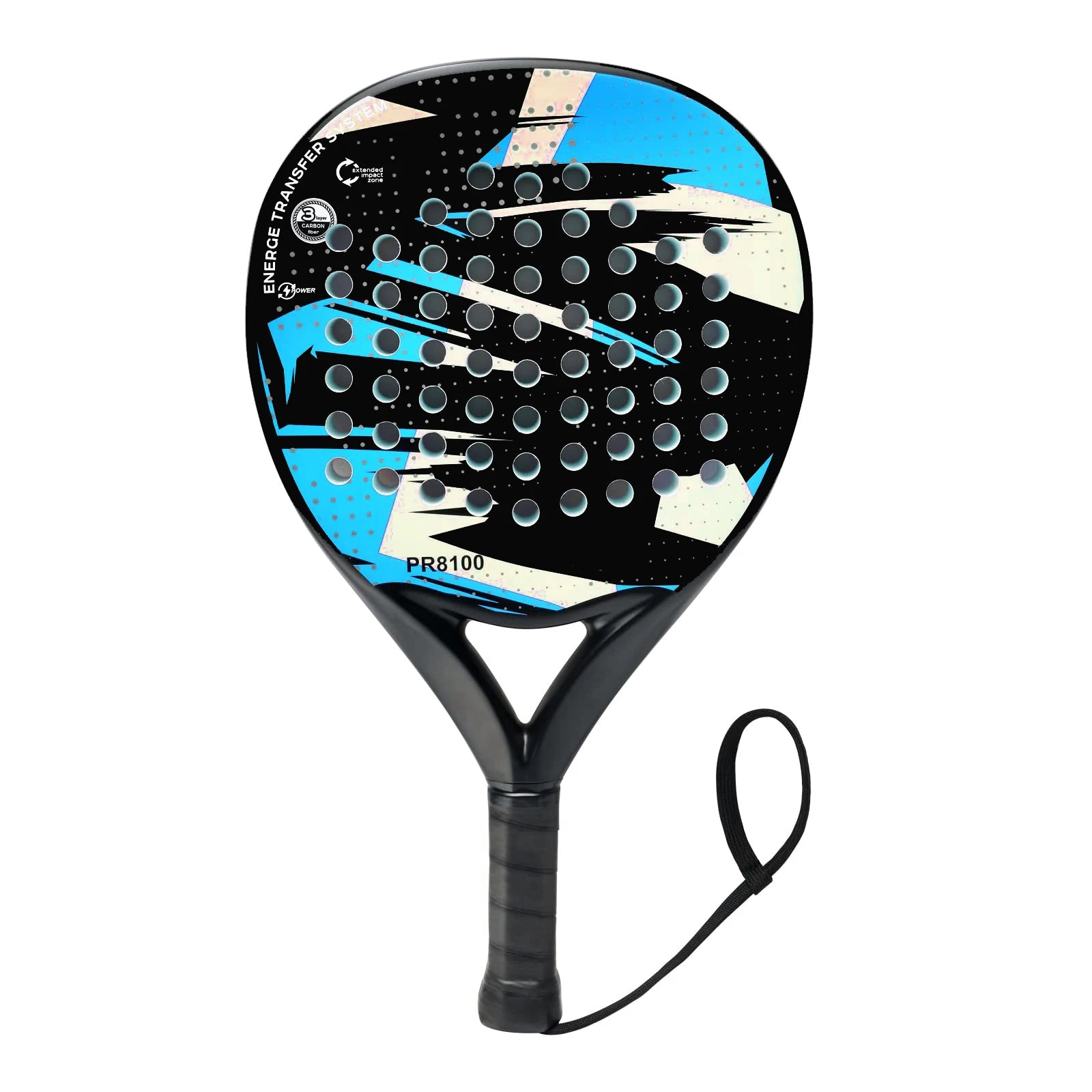 NPR8100BLEUCIEL Couleur Raquette De Padel Carbone Avec Noyau Mousse EVA Léger
